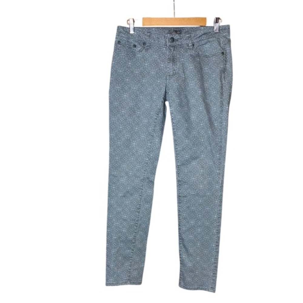 Prana Gray Mandala print Gray Jeans denim stretch blend size 10/30